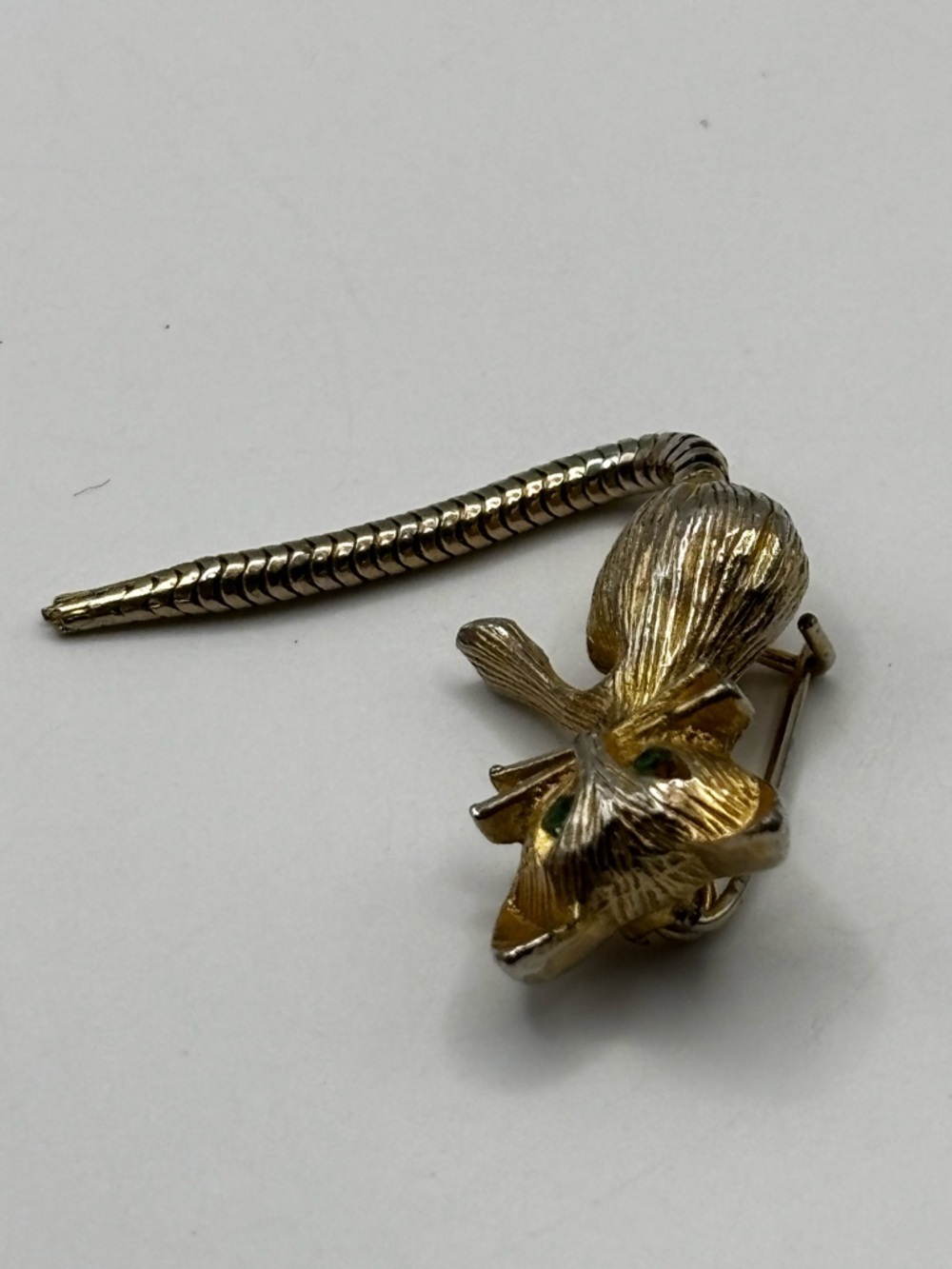 Vintage Cat Brooch with Flexible Snake Tail - Picture 10 of 14